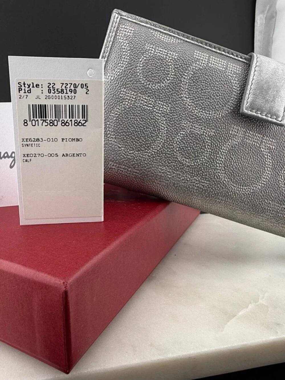 Vintage Salvatore Ferragamo Gancini Silver Wallet